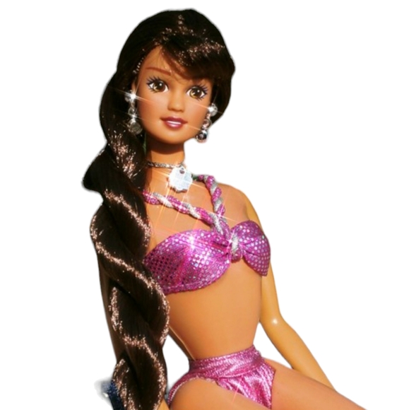 1995 Sparkle Beach Teresa 90s Purple Swimsuit Barbie Doll - Picture 10 of 10